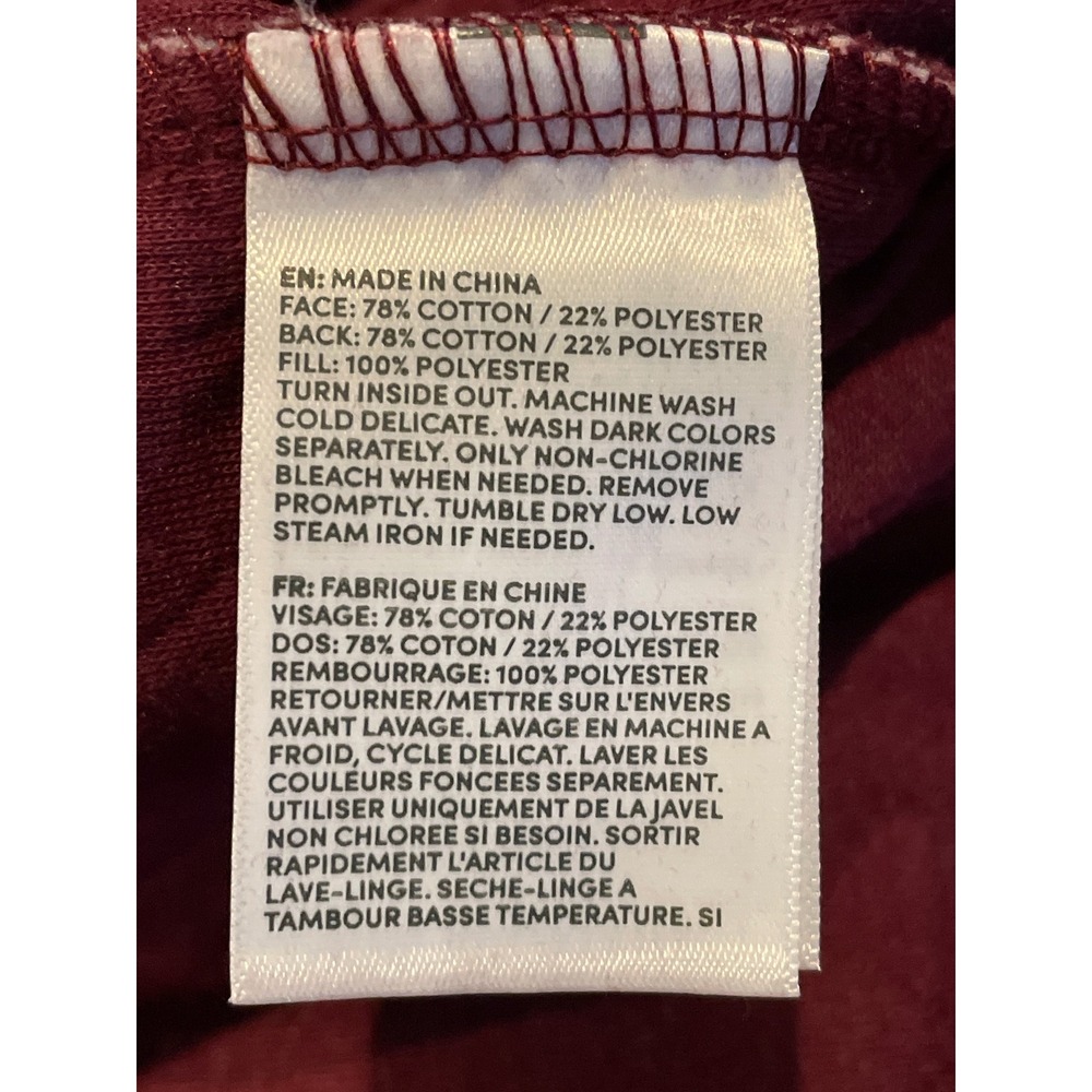 Lands' End Quilted Pullover Hoodie Women's XXL Burgundy Snap Neck Top FlawNew‎ - Picture 11 of 11
